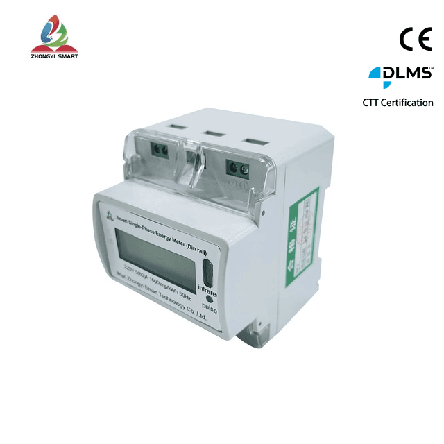 Compteur d'énergie intelligent monophasé Din-Rail (4p)