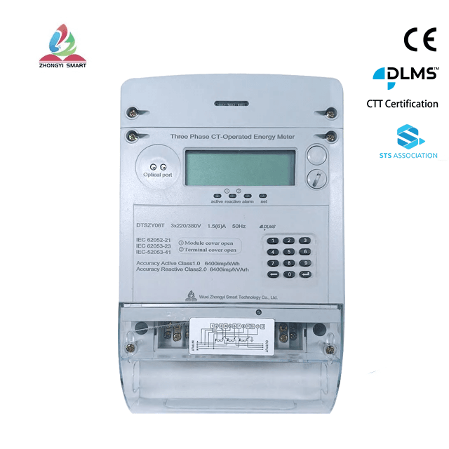 Compteur d'énergie prépayé triphasé intelligent STS